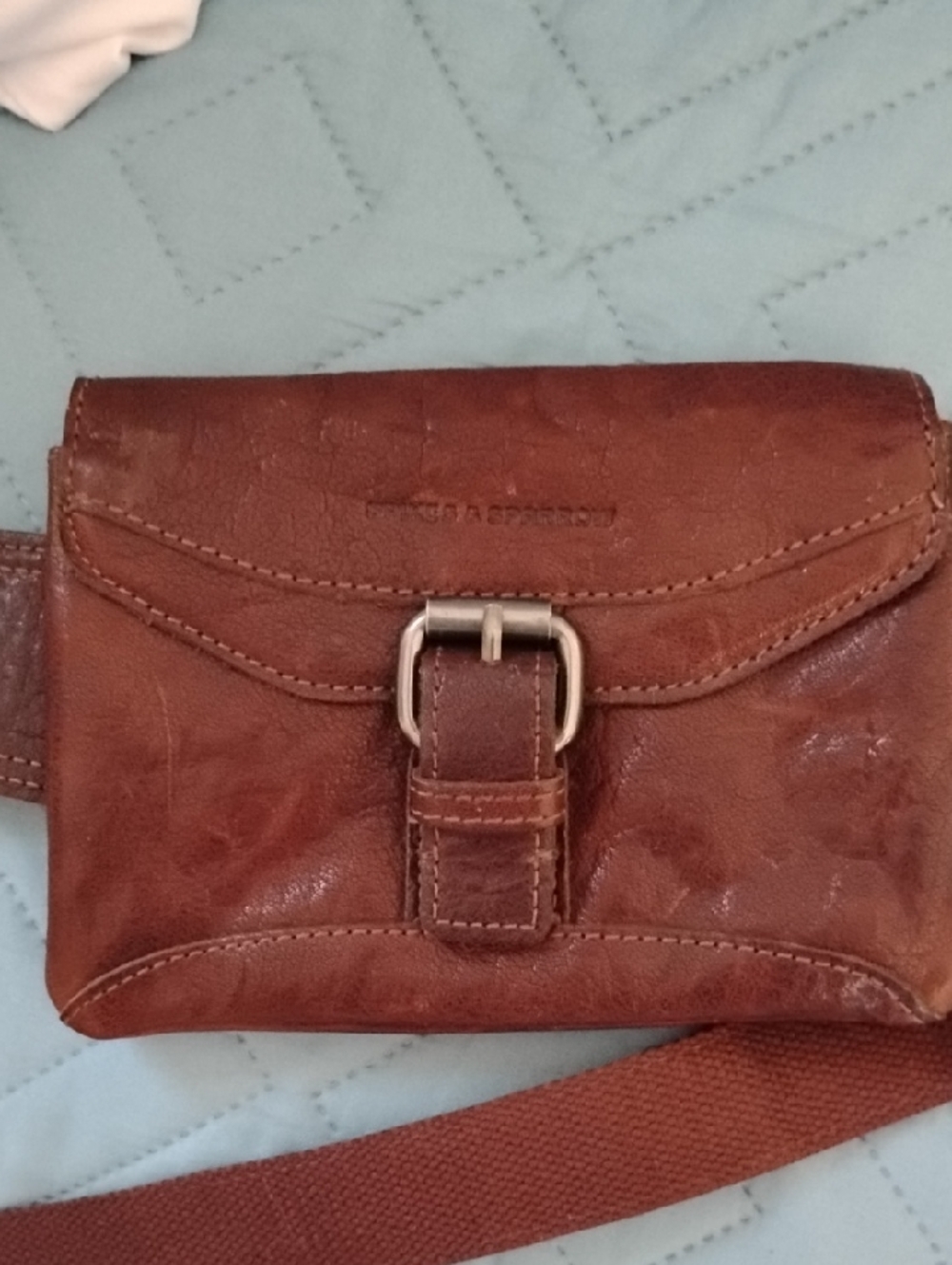 Spikes & Sparrow Brown Leather Crossbody Belt Bag